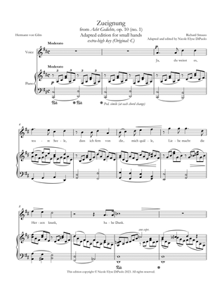 Strauss - Zueignung from Acht Gedichte, op. 10 - Small Hand Edition (D major, extra-high key)