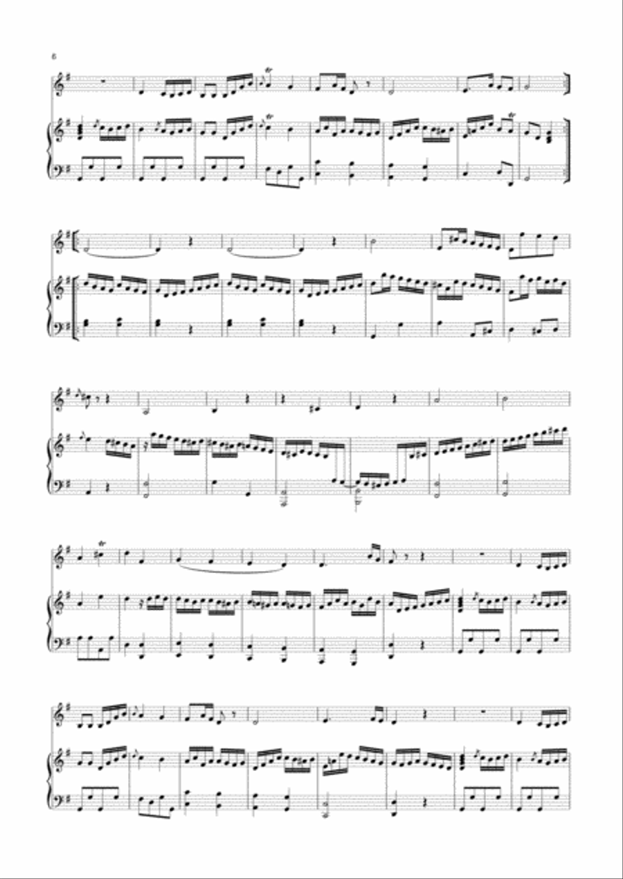 Abel - 6 Sonatas for Keyboard and Violin, Op.13 ; WK 129-134 String Duet scores gallery preview page 6