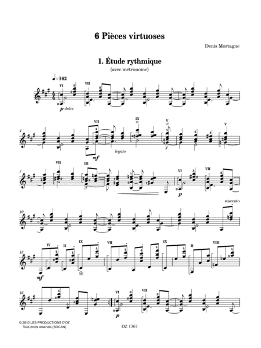 Album de vacances, vol. 7 / 6 Pièces virtuoses Classical Guitar scores gallery preview page 2
