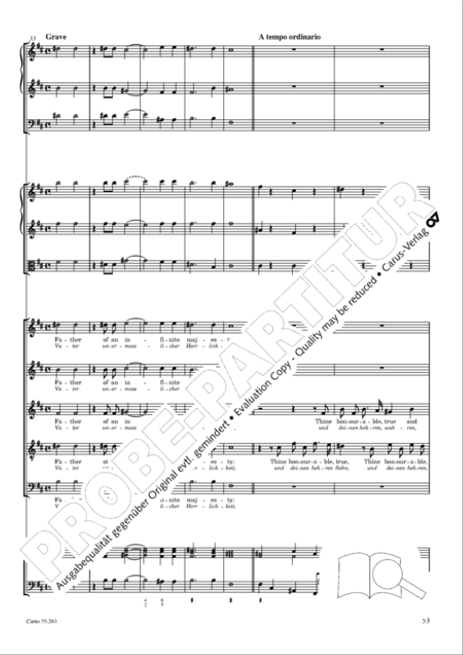 Te Deum for the Victory of Dettingen SSATB scores gallery preview page 70