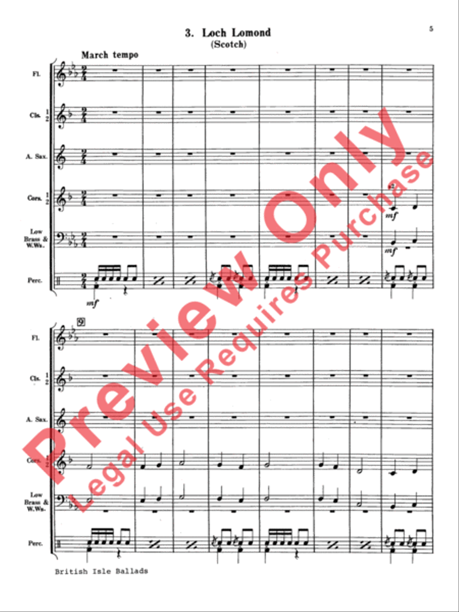 British Isle Ballads Concert Band scores gallery preview page 6