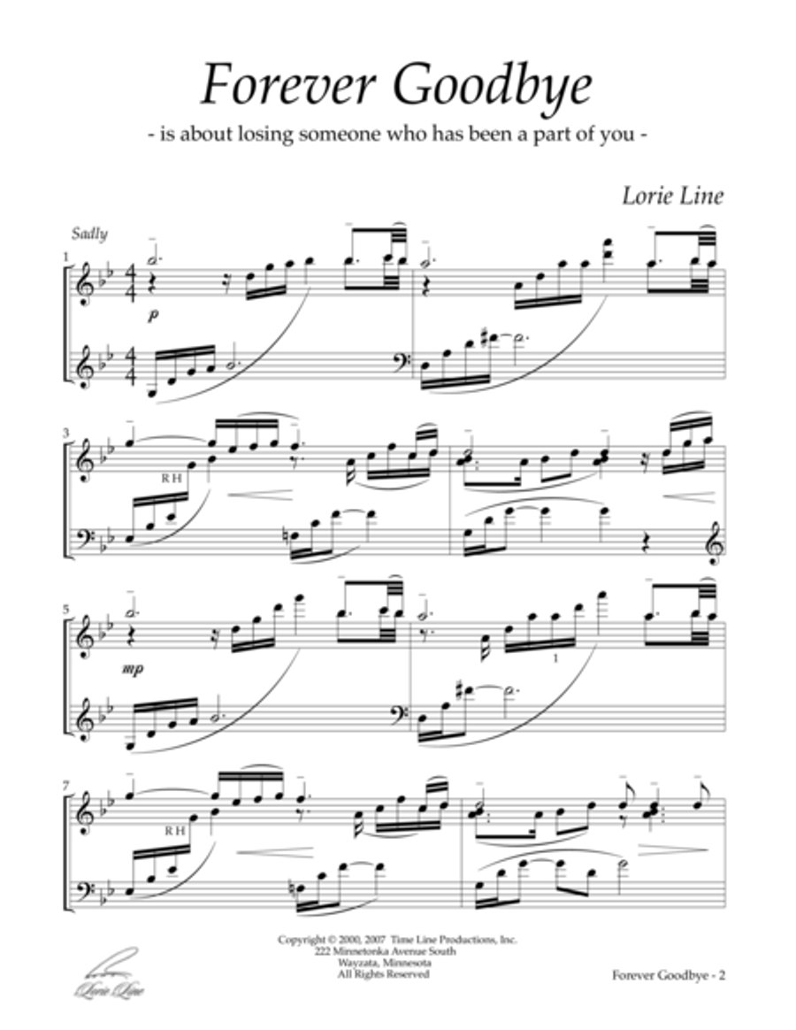 Forever Goodbye Forever Goodbye Piano Solo scores gallery preview page 2