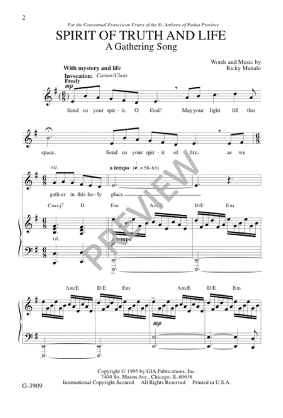 Spirit of Truth and Life Spirit of Truth and Life Unison Choir scores gallery preview page 2