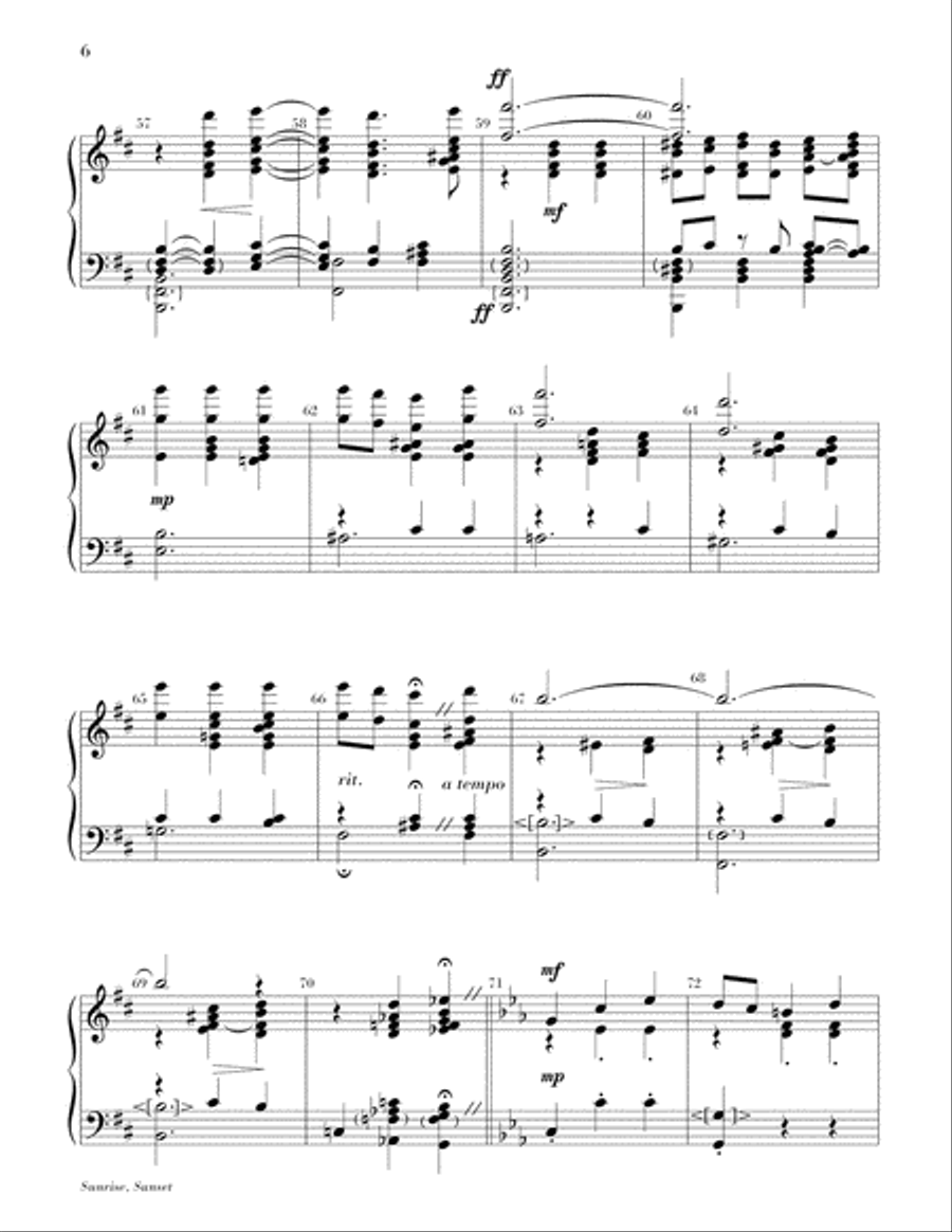 Sunrise, Sunset Handbell Choir scores gallery preview page 6