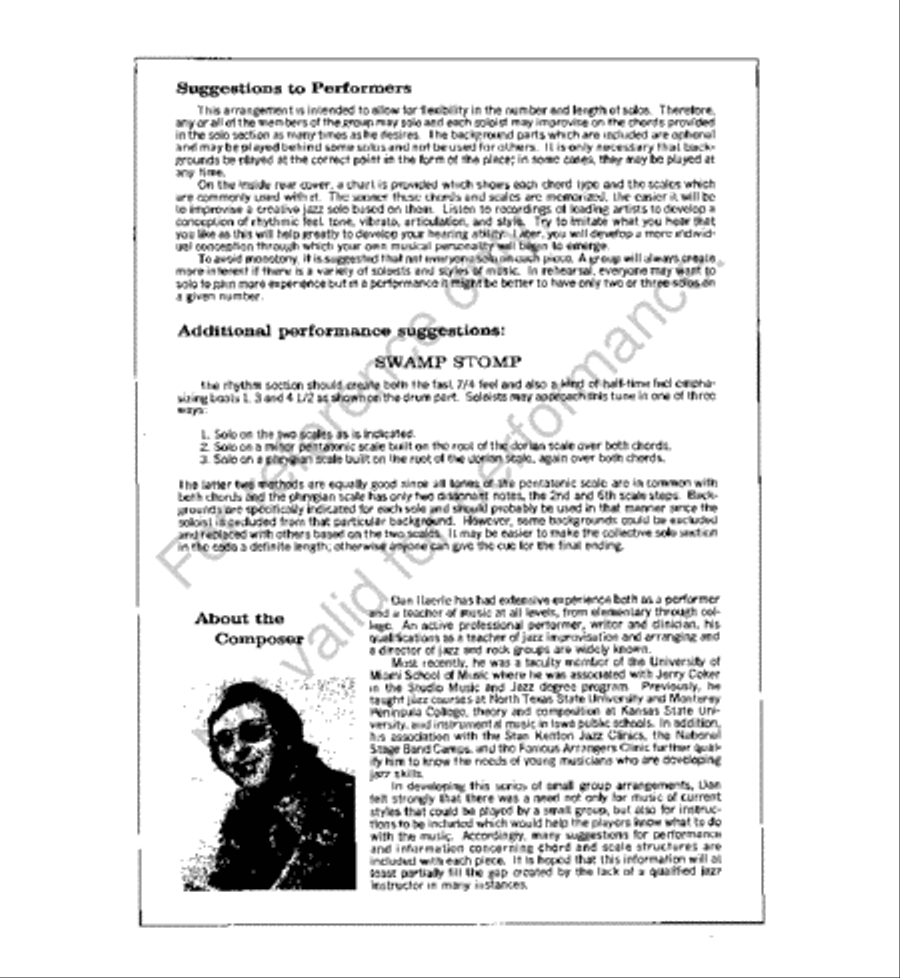 Swamp Stomp Swamp Stomp Jazz Ensemble scores gallery preview page 2