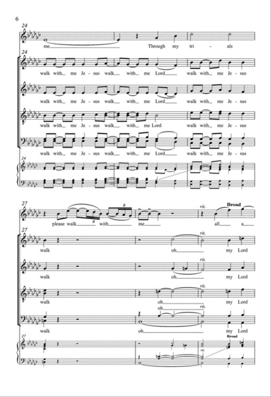 I Want Jesus to Walk with Me Divisi scores gallery preview page 5