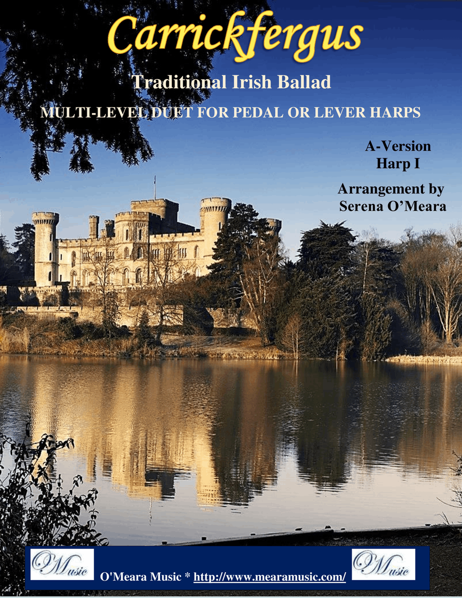 Carrickfergus A-Version, Harp 1 Celtic Harp scores gallery preview page 1