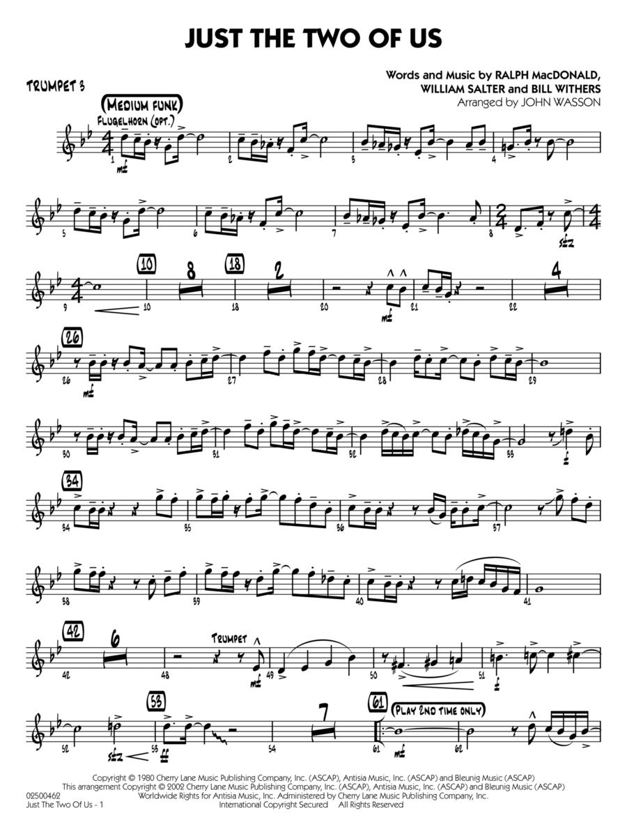 Just the Two of Us (arr. John Wasson) - Trumpet 3