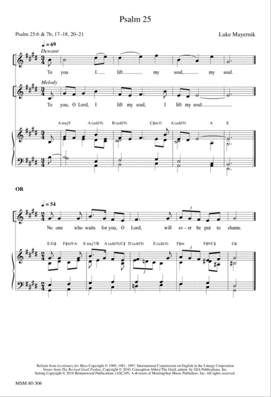 Psalm 25 Psalm 25 4-Part scores gallery preview page 1