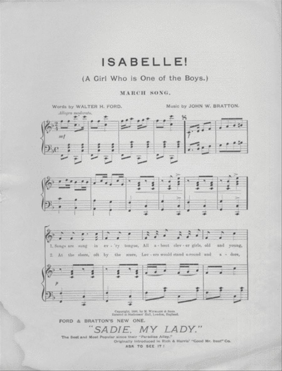 Isabelle. A Girl Who is One of the Boys. Sister Song to 