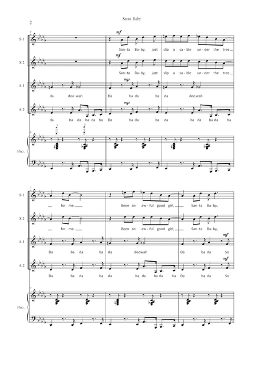 Santa Baby Santa Baby SSA scores gallery preview page 4