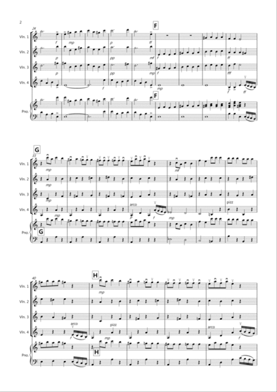 Dance of the Sugar Plum Fairy (fantasia from Nutcracker) for Violin Quartet Violin Solo scores gallery preview page 2