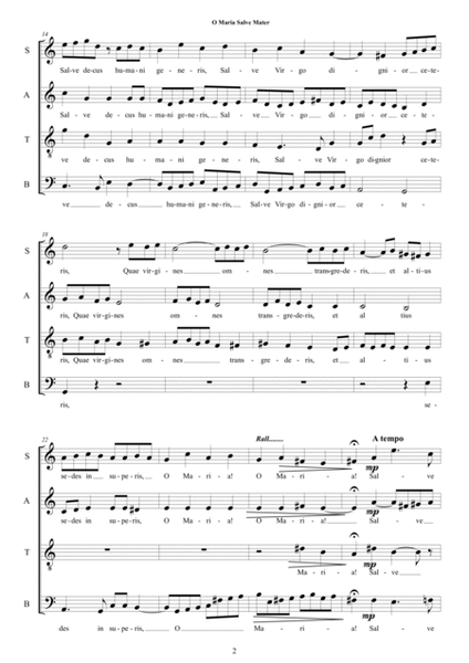 O Maria Salve Mater - Sacred Chant for Choir SATB a cappella image number null