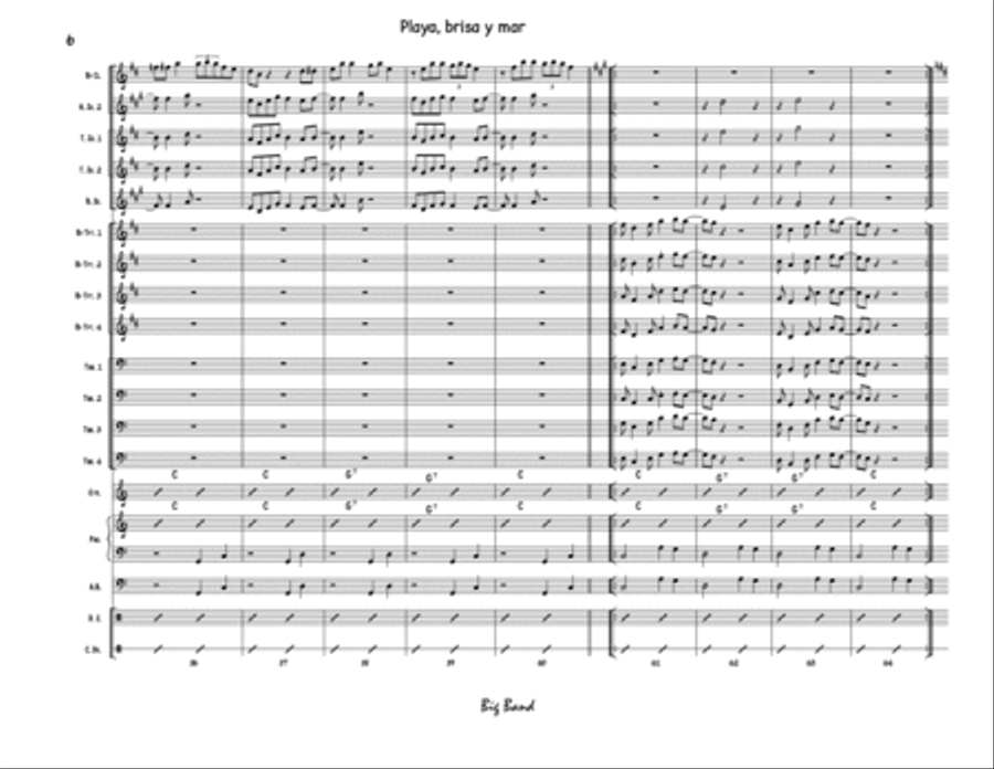 PLAYA BRISA Y MAR Jazz Ensemble scores gallery preview page 6