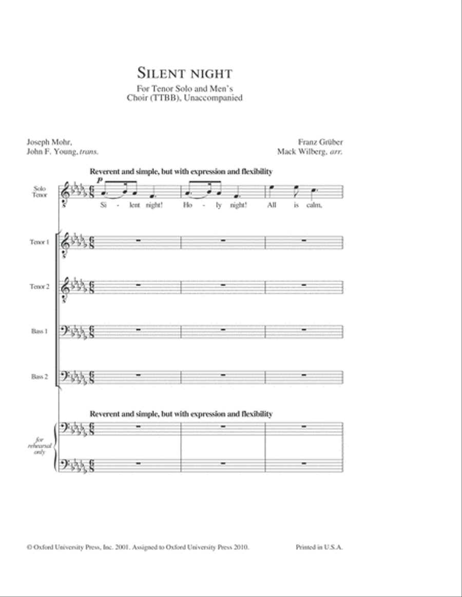 Silent night Silent night TTBB scores gallery preview page 2