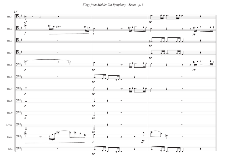 Elegy from Mahler 7th Symphony Baritone Horn TC scores gallery preview page 6
