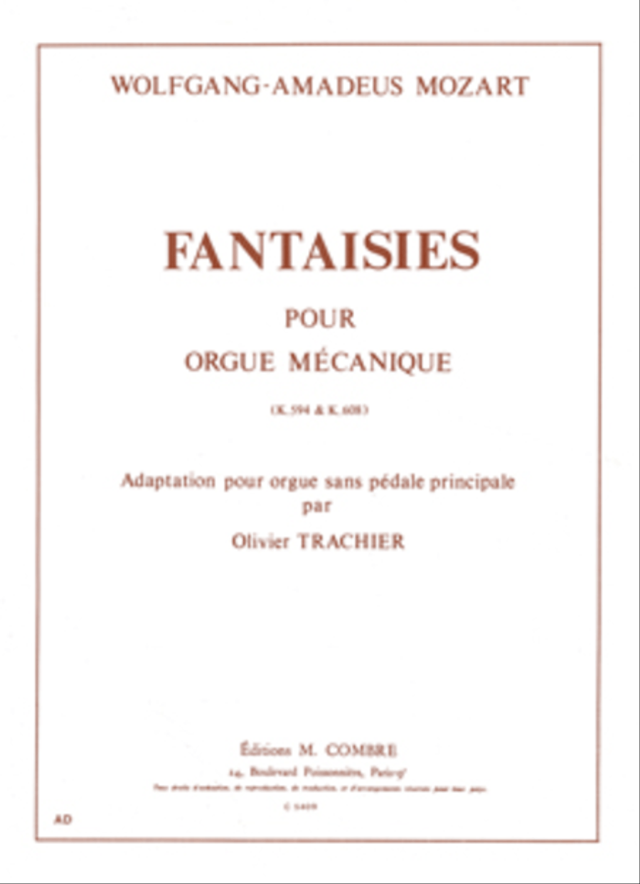 Fantaisies KV594 et KV608 Organ scores gallery preview page 1