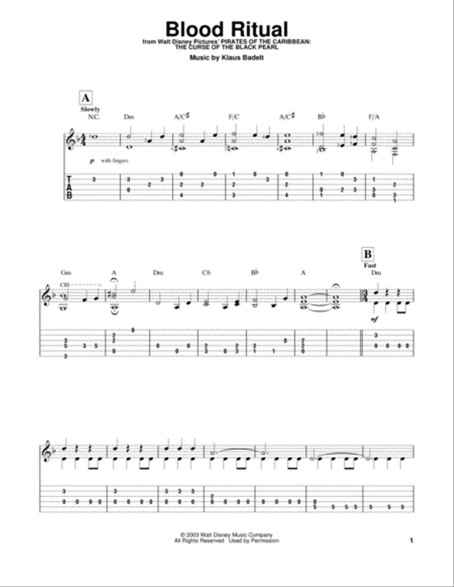 Blood Ritual Guitar Tablature scores gallery preview page 1