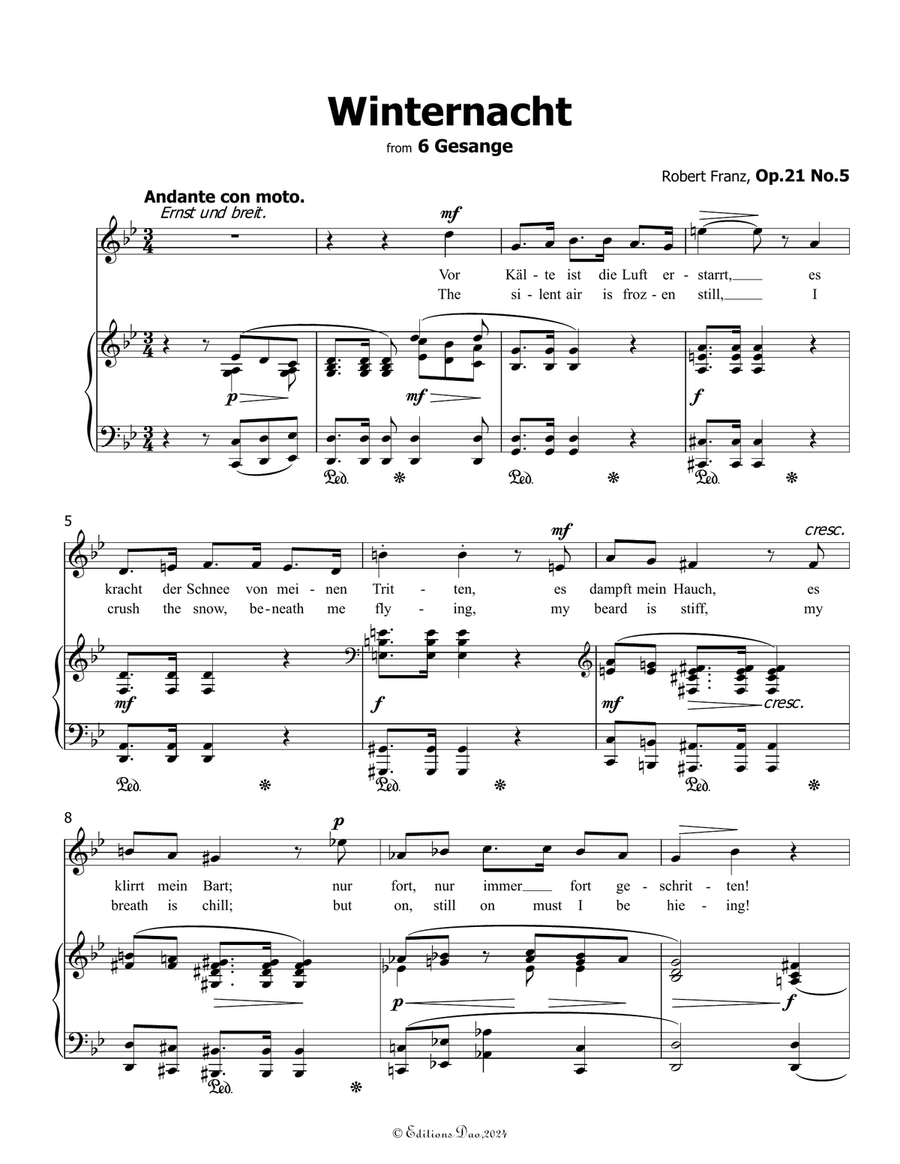 Winternacht, by Robert Franz, in g minor Voice scores gallery preview page 3