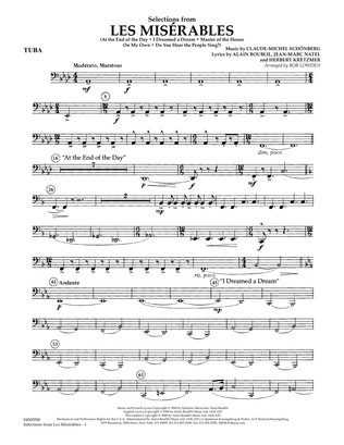 Selections from Les Miserables (arr. Bob Lowden) - Tuba