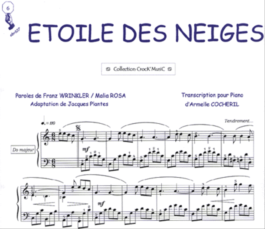 Etoile des neiges (Collection CrocK'MusiC) Piano Solo scores gallery preview page 1