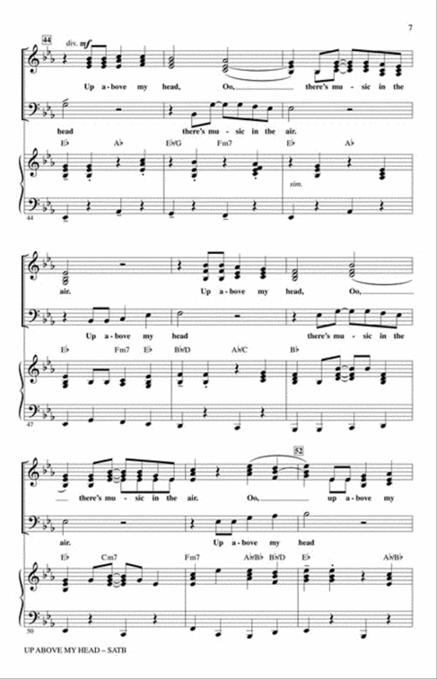 Up Above My Head (There's Music in the Air) 4-Part scores gallery preview page 2
