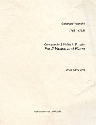 Book cover for Concerto for 2 Violins in D major for 2 Violins and Piano