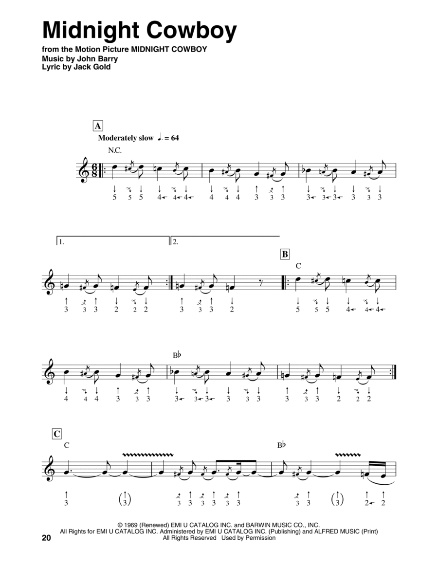 Midnight Cowboy Harmonica scores gallery preview page 1