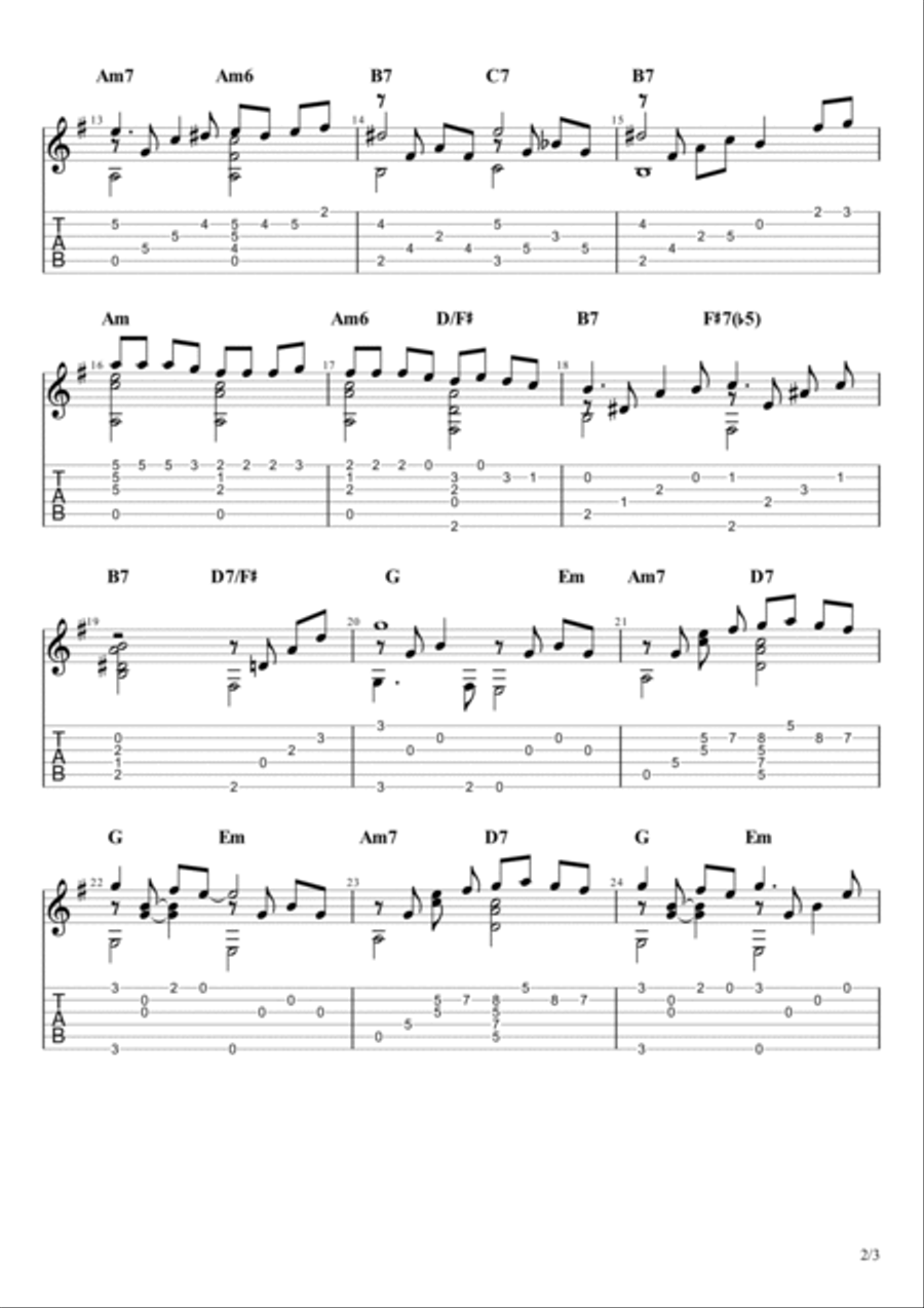 Perfidia Classical Guitar scores gallery preview page 2