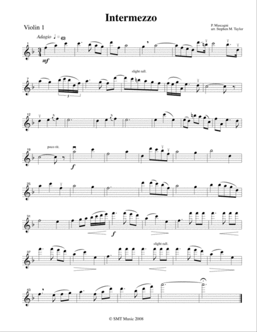Intermezzo Mascagni (String Quartet) String Quartet scores gallery preview page 3
