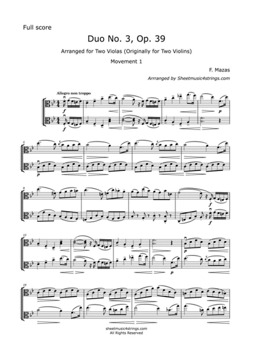 Mazas Duo No. 3, Op. 39 Arranged for Two Violas image number null