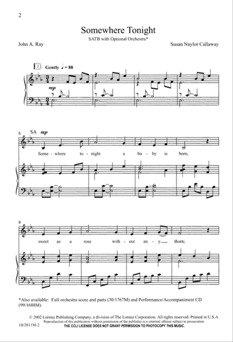 Somewhere, Tonight 4-Part scores gallery preview page 2
