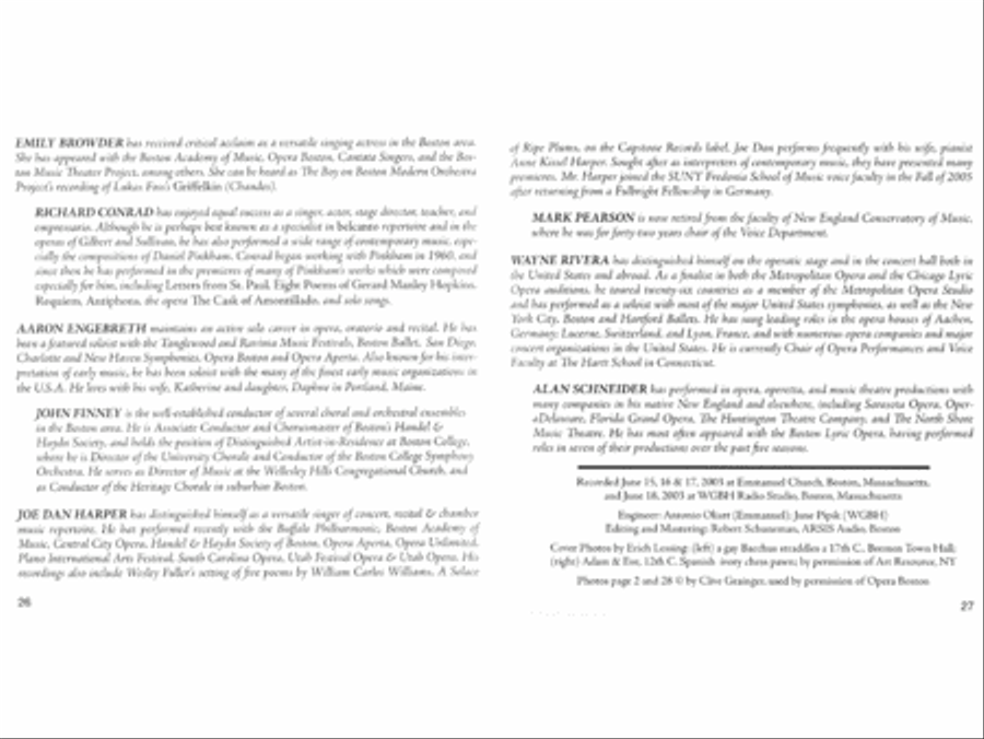 Daniel Pinkham: Two One-Act Operas CD scores gallery preview page 15