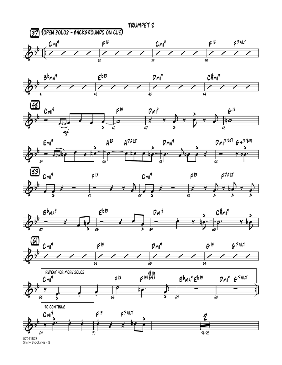 Shiny Stockings - Trumpet 2 Jazz Ensemble scores gallery preview page 2