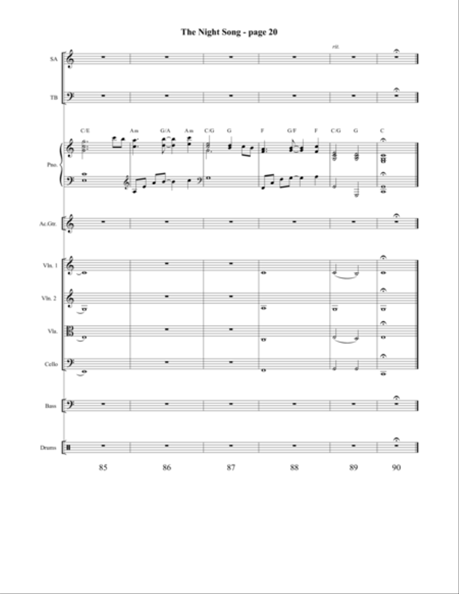 The Night Song 4-Part scores gallery preview page 21