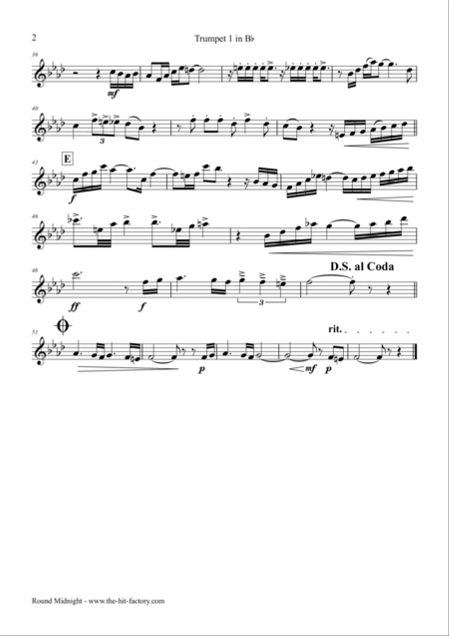 'round Midnight Horn scores gallery preview page 6