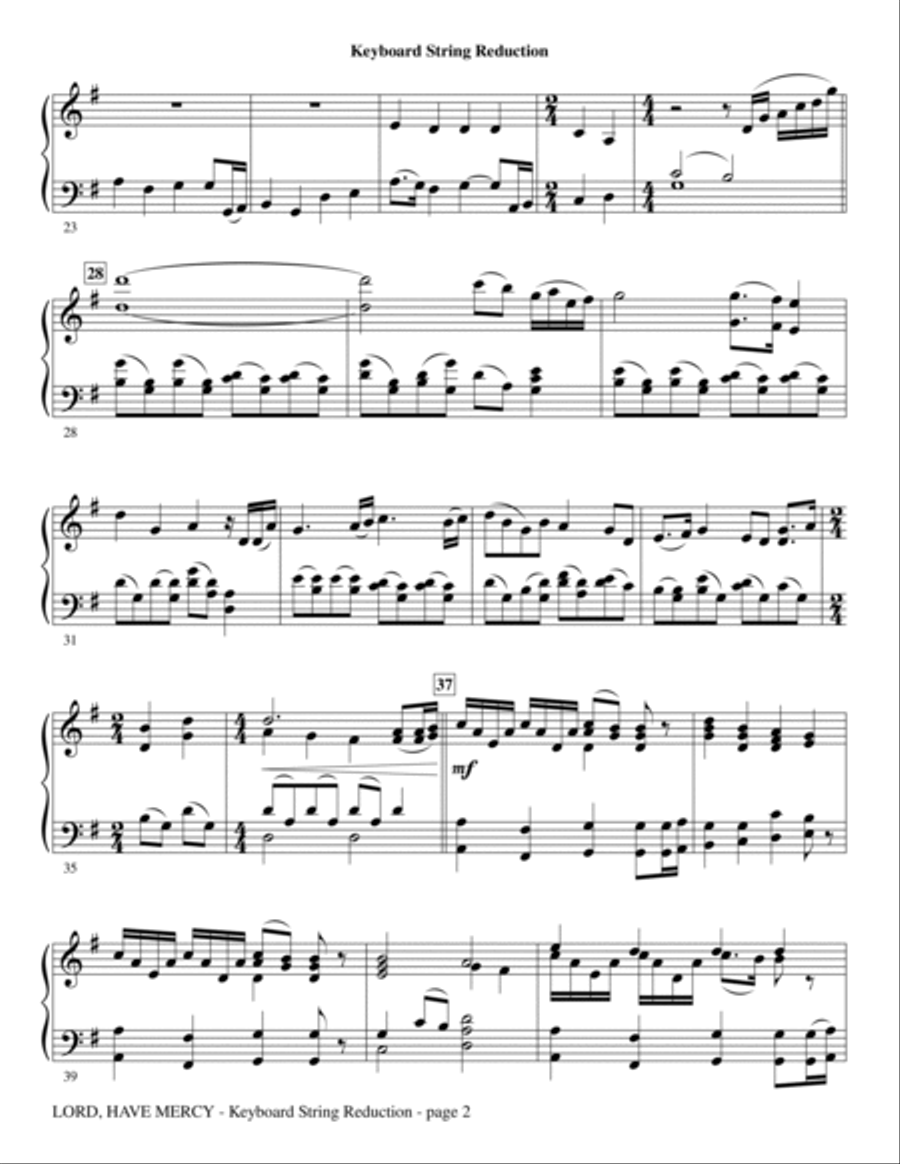 Lord Have Mercy - Keyboard String Reduction Choir scores gallery preview page 2