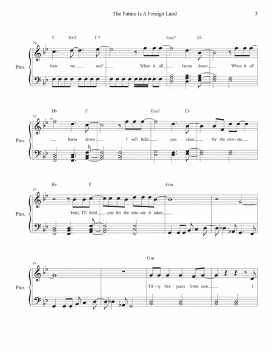 Future Is A Foreign Land Piano, Vocal, Guitar scores gallery preview page 3