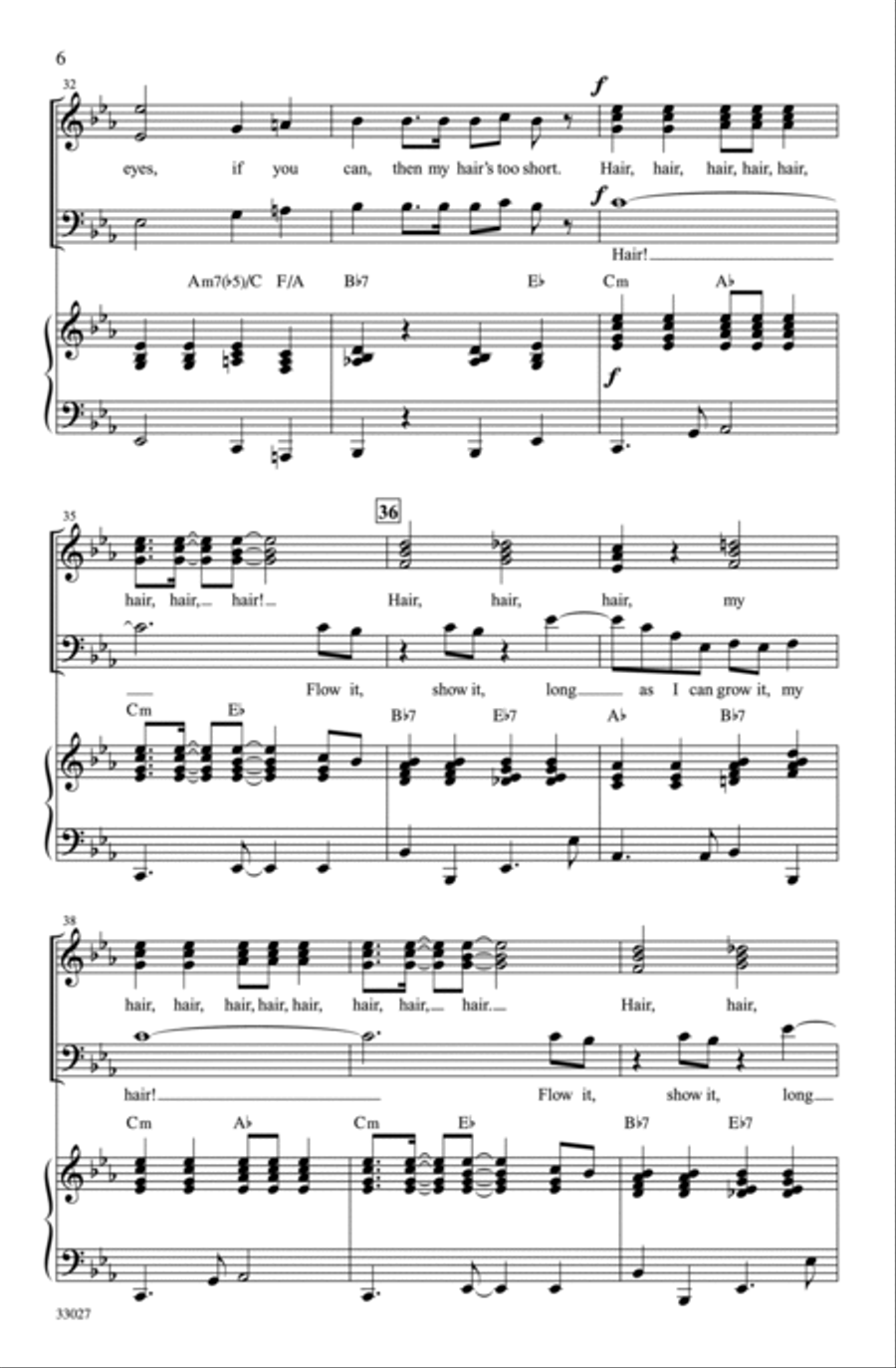 Hair: A Choral Medley Hair: A Choral Medley Choir scores gallery preview page 5