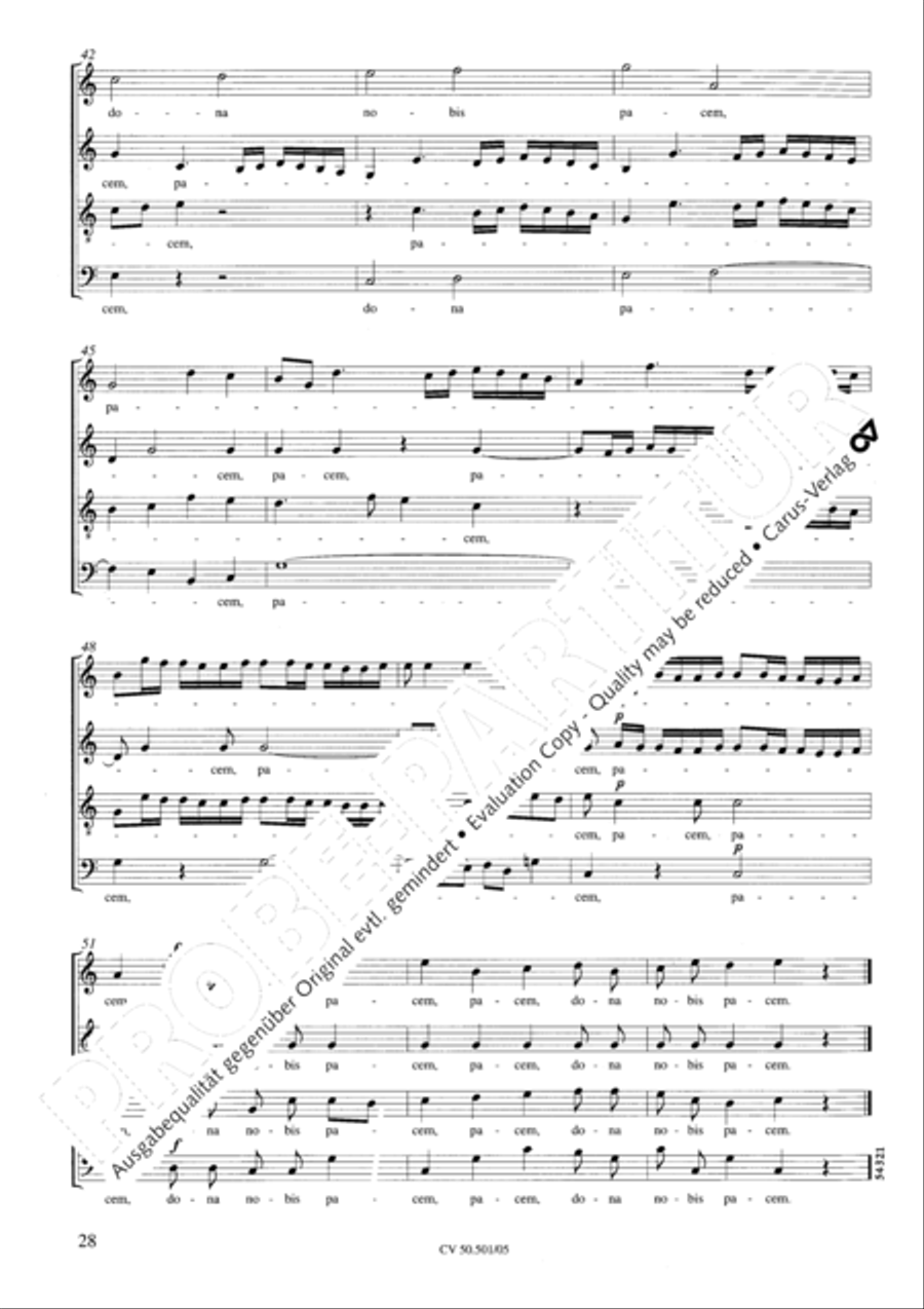 Mass in C Major 4-Part scores gallery preview page 29