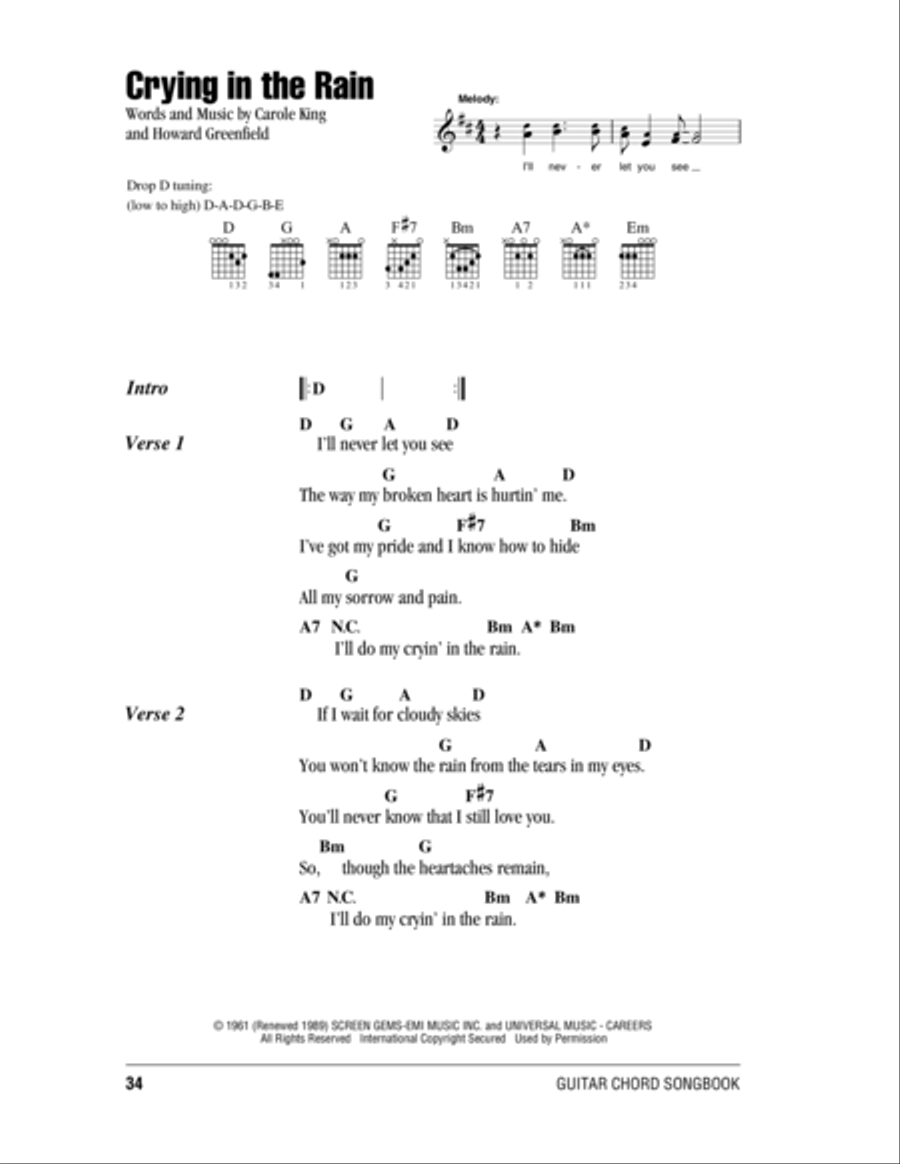 Crying In The Rain Acoustic Guitar scores gallery preview page 1