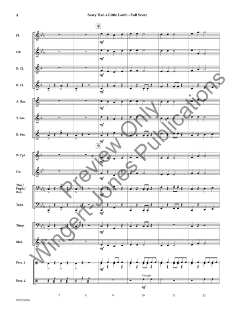 Scary Had a Little Lamb (Score) Concert Band scores gallery preview page 5