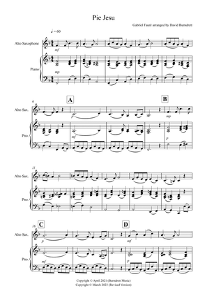 Pie Jesu (from Requiem) for Alto Saxophone and Piano