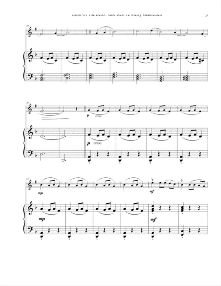 Carol of the Bells / God Rest Ye Merry Gentlemen – Trumpet Carol of the Bells / God Rest Ye Merry Gentlemen – Trumpet Trumpet Duet scores gallery preview page 3