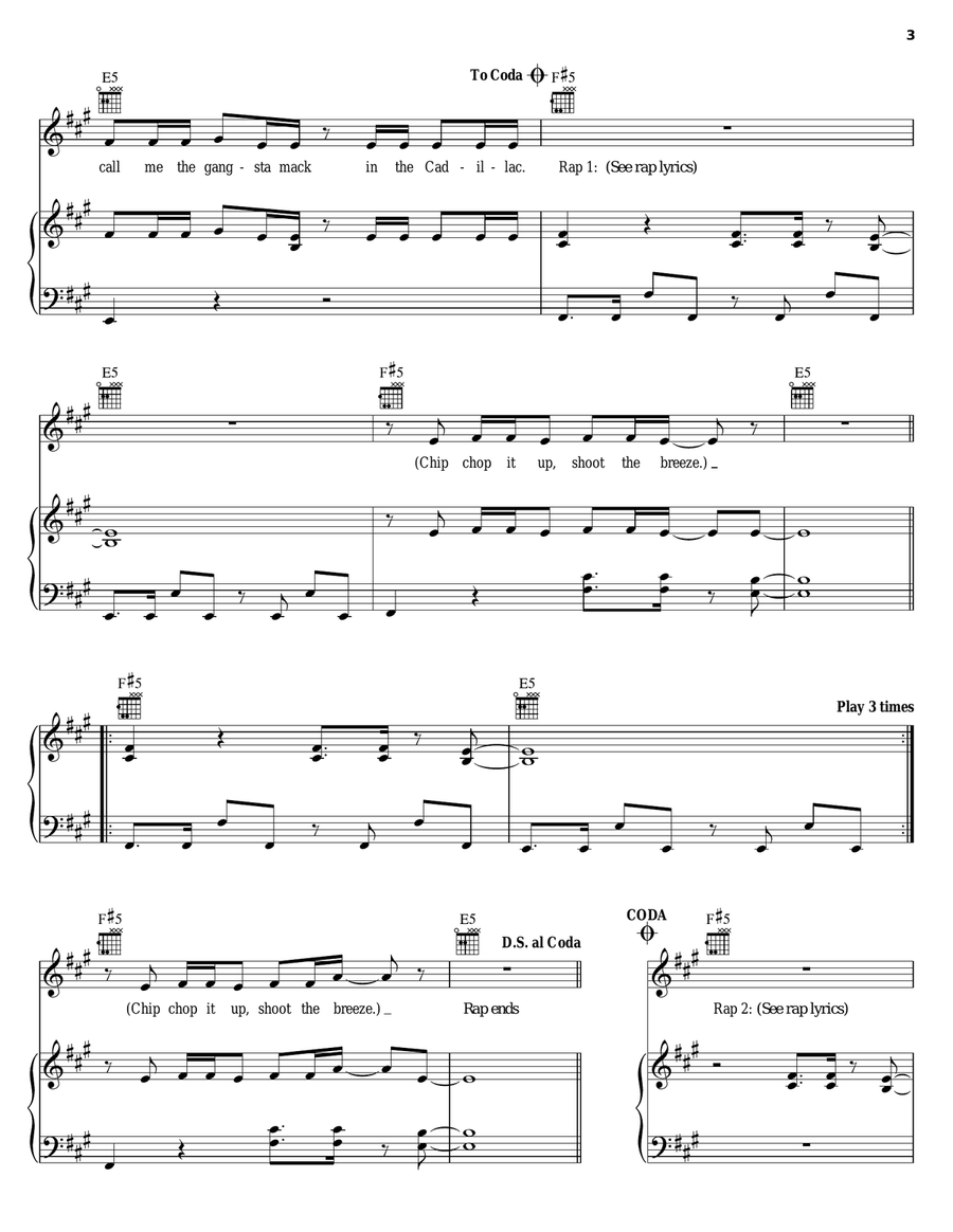 Bowtie Bowtie Piano, Vocal, Guitar scores gallery preview page 3