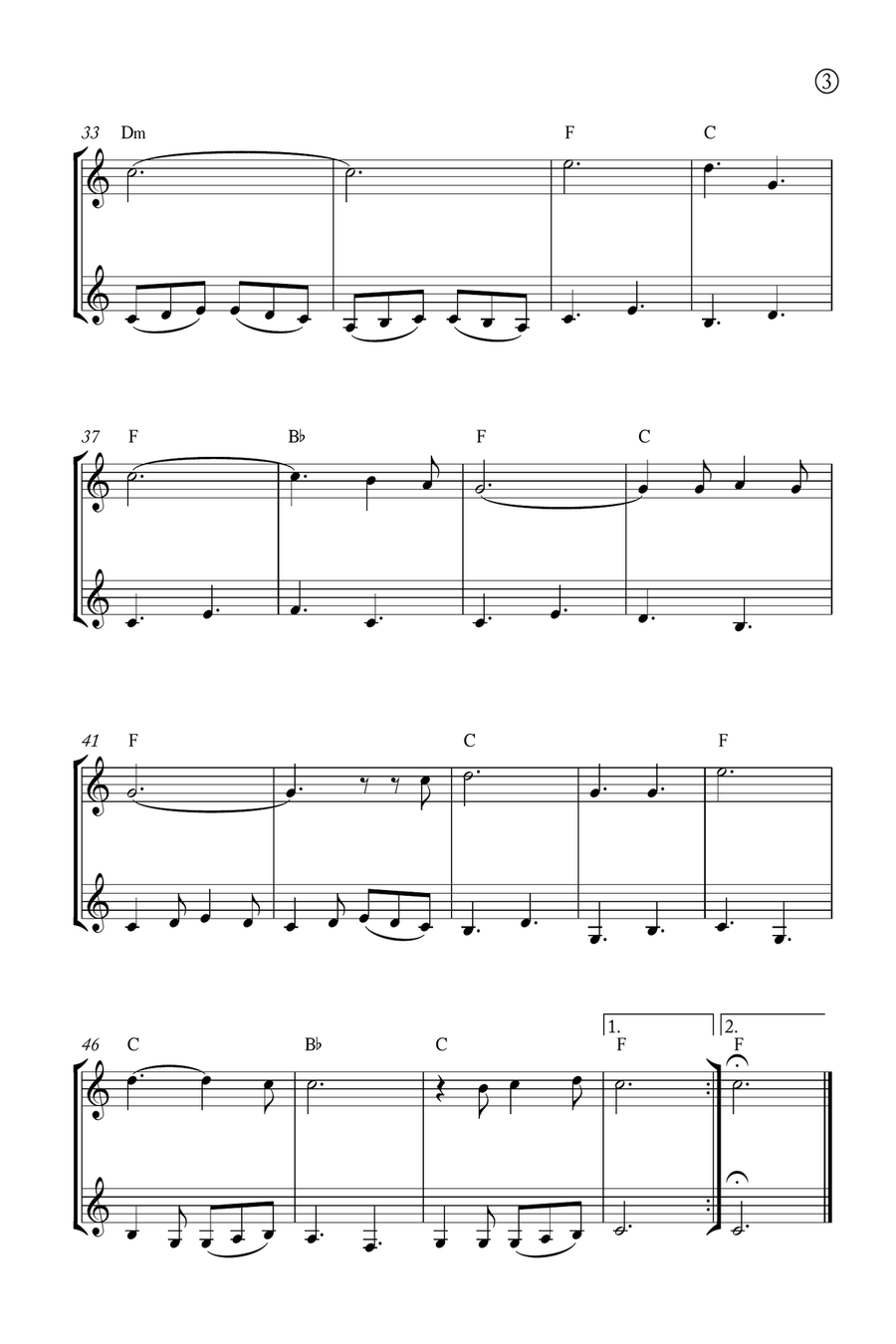 Oh Holy night Brass Duet scores gallery preview page 3