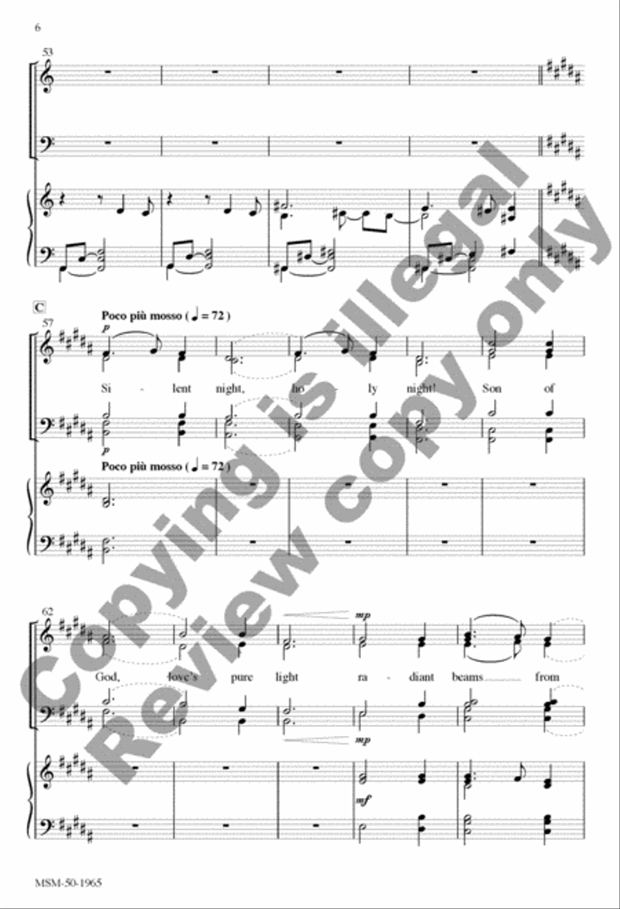 Silent Night Silent Night 4-Part scores gallery preview page 6