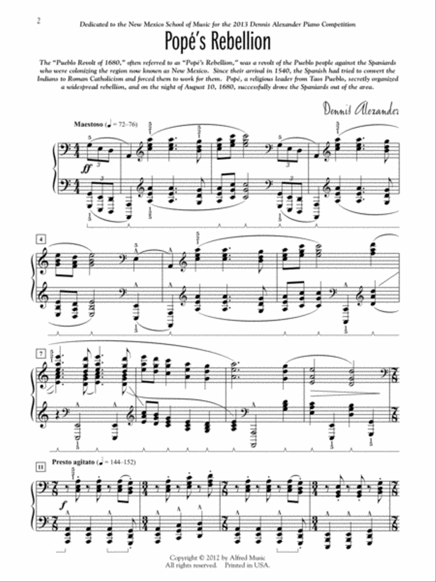 New Mexico -- Land of Enchantment Piano Solo scores gallery preview page 2