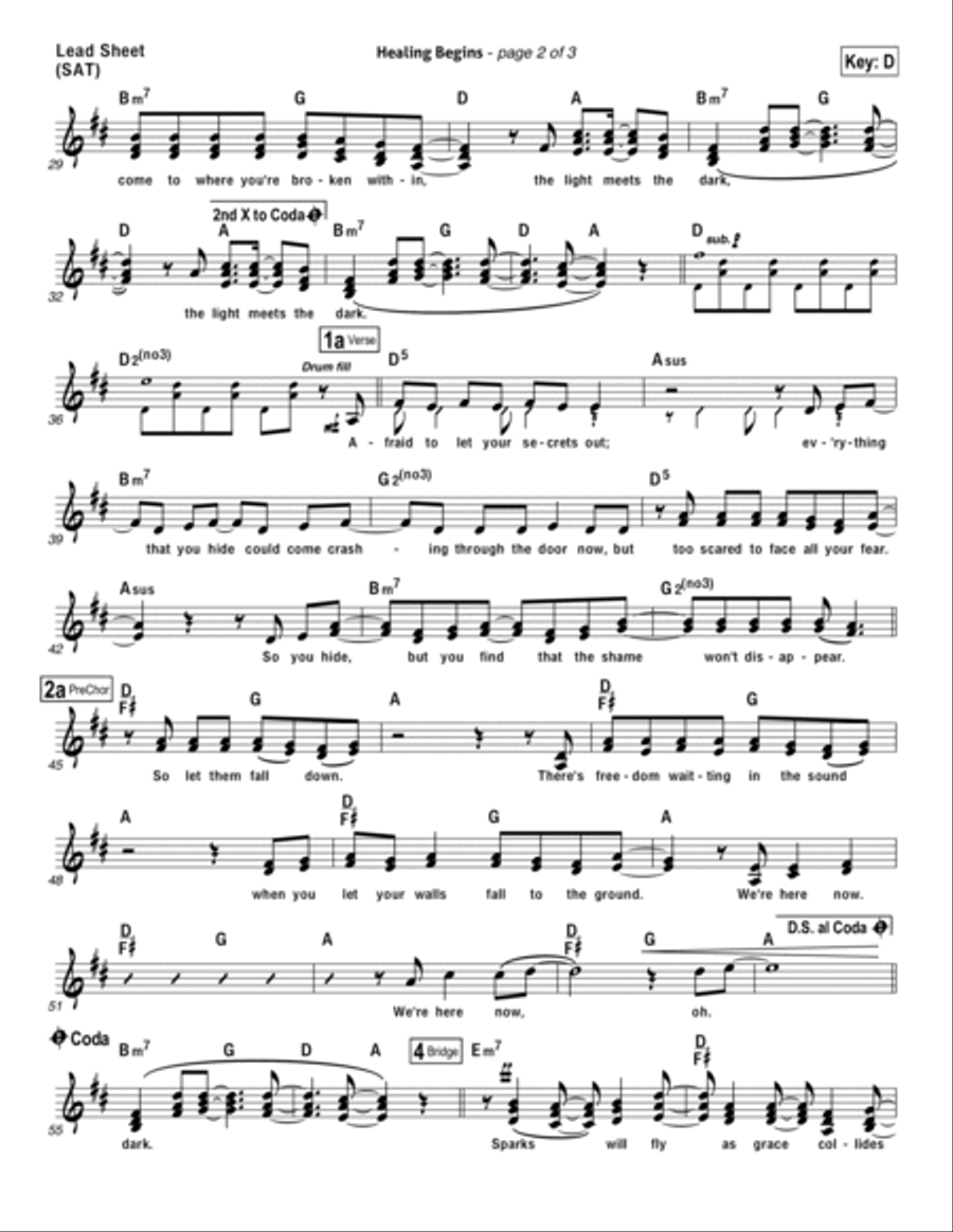 Healing Begins Healing Begins Piano scores gallery preview page 2