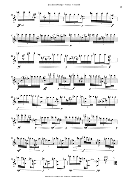 Vertical et blanc III – for solo violin